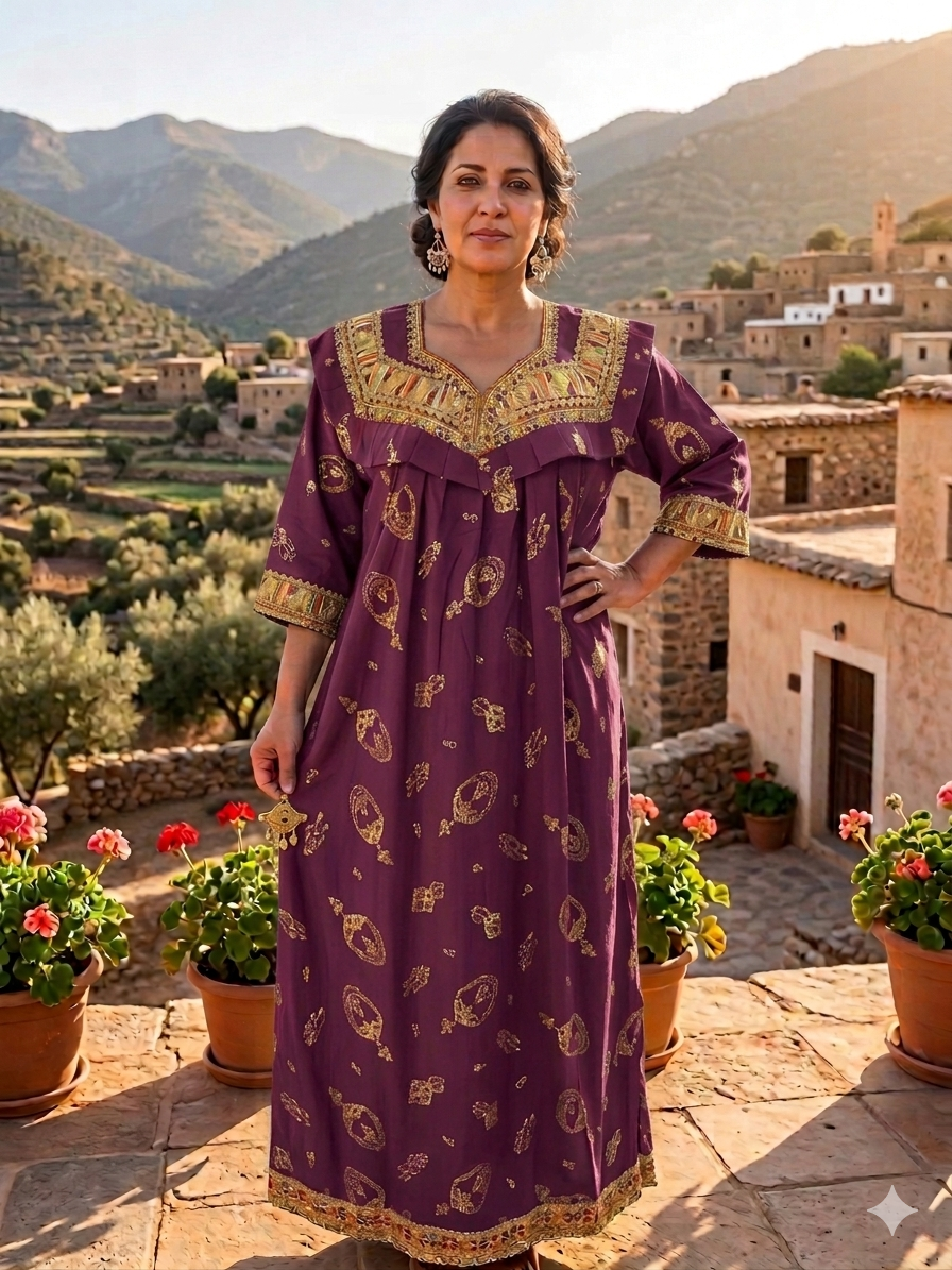 Robe Kabyle d'été maison traditionnelle "Asma"