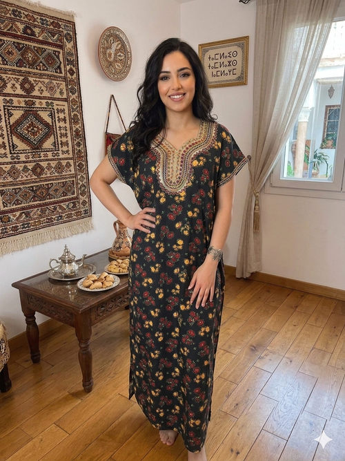Geblümtes Hauskleid „Inès“