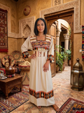 Robe Traditionnelle Kabyle aux Galons Colorés – "Louiza"