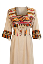 Traditional Kabyle Robe with Colorful Trimmings – "Louiza"