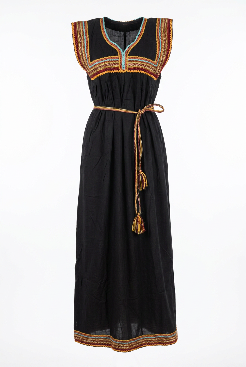 "Yasmine" Summer House Kabyle Dress – Flowy & Zigzag