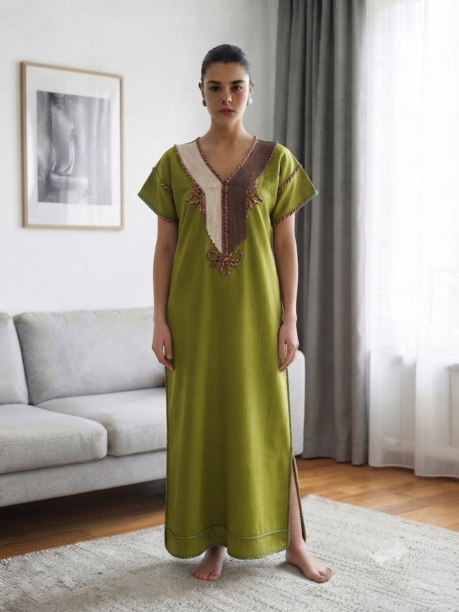 Robe Kabyle Longue à gallons "Nassya"