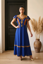 Robe Kabyle à Galons Traditionnelle & Pompons "Nadia"