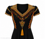 Robe Kabyle à Galons Traditionnelle & Pompons "Nadia"
