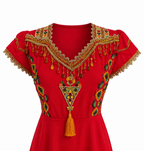 Robe Kabyle à Galons Traditionnelle & Pompons "Nadia"