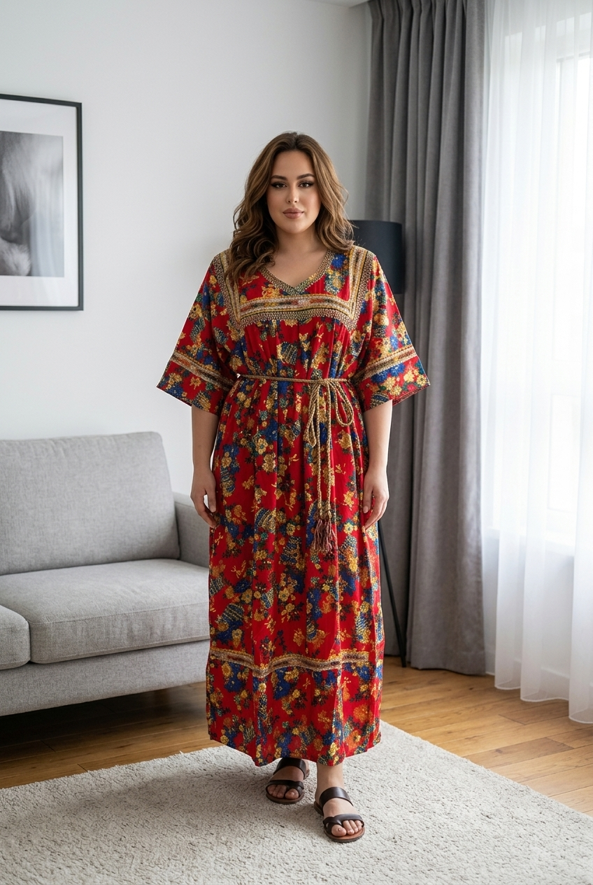 Robe maison Fleurie Grande Taille " Layla"