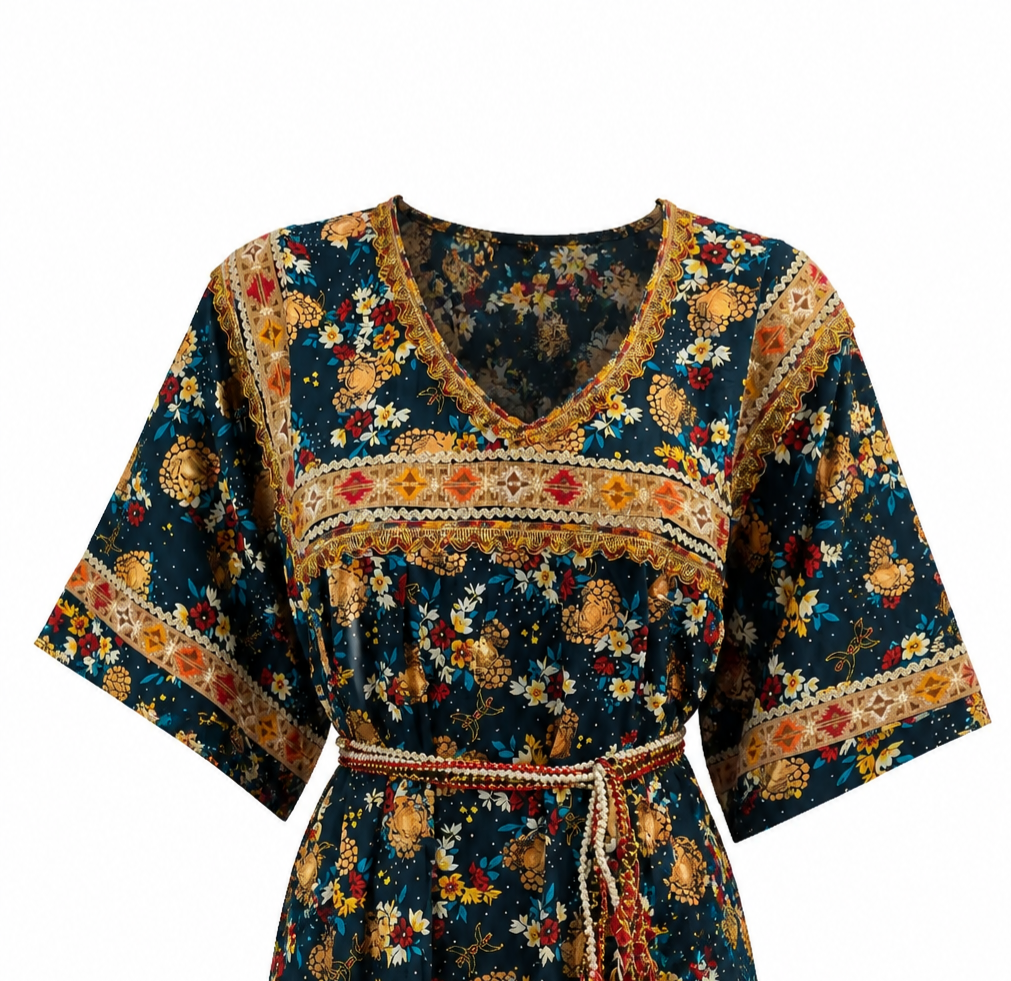 Robe maison Fleurie Grande Taille " Layla"
