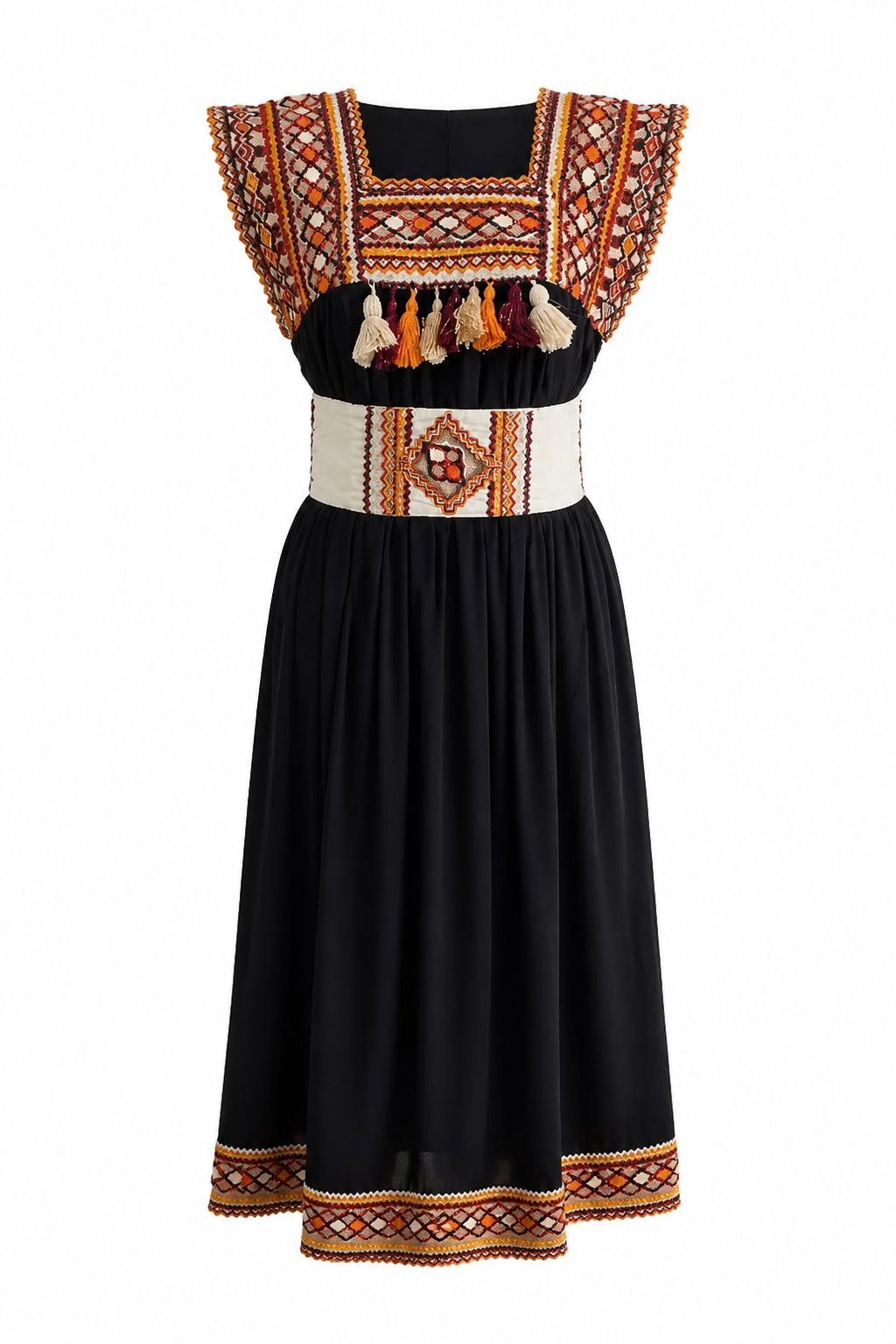 Robe Kabyle Broderie Traditionnelle & Voile Transparent "Amira"