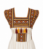 Robe Kabyle Broderie Traditionnelle & Voile Transparent "Amira"