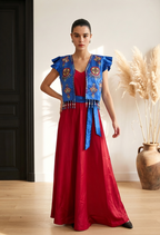 Ensemble Robe & Boléro Brodé Kabyle — Satin & Perles