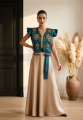 Ensemble Robe & Boléro Brodé Kabyle — Satin & Perles