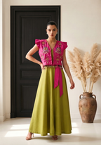 Ensemble Robe & Boléro Brodé Kabyle — Satin & Perles