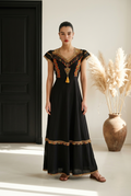 Robe Kabyle à Galons Traditionnelle & Pompons "Nadia"