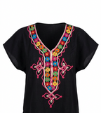 Robe Kabyle à galons Fleurs Multicolores "Nora"