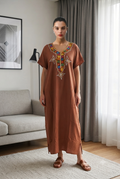 Robe Kabyle à galons Fleurs Multicolores "Nora"