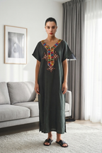 Robe Kabyle à galons Fleurs Multicolores "Nora"