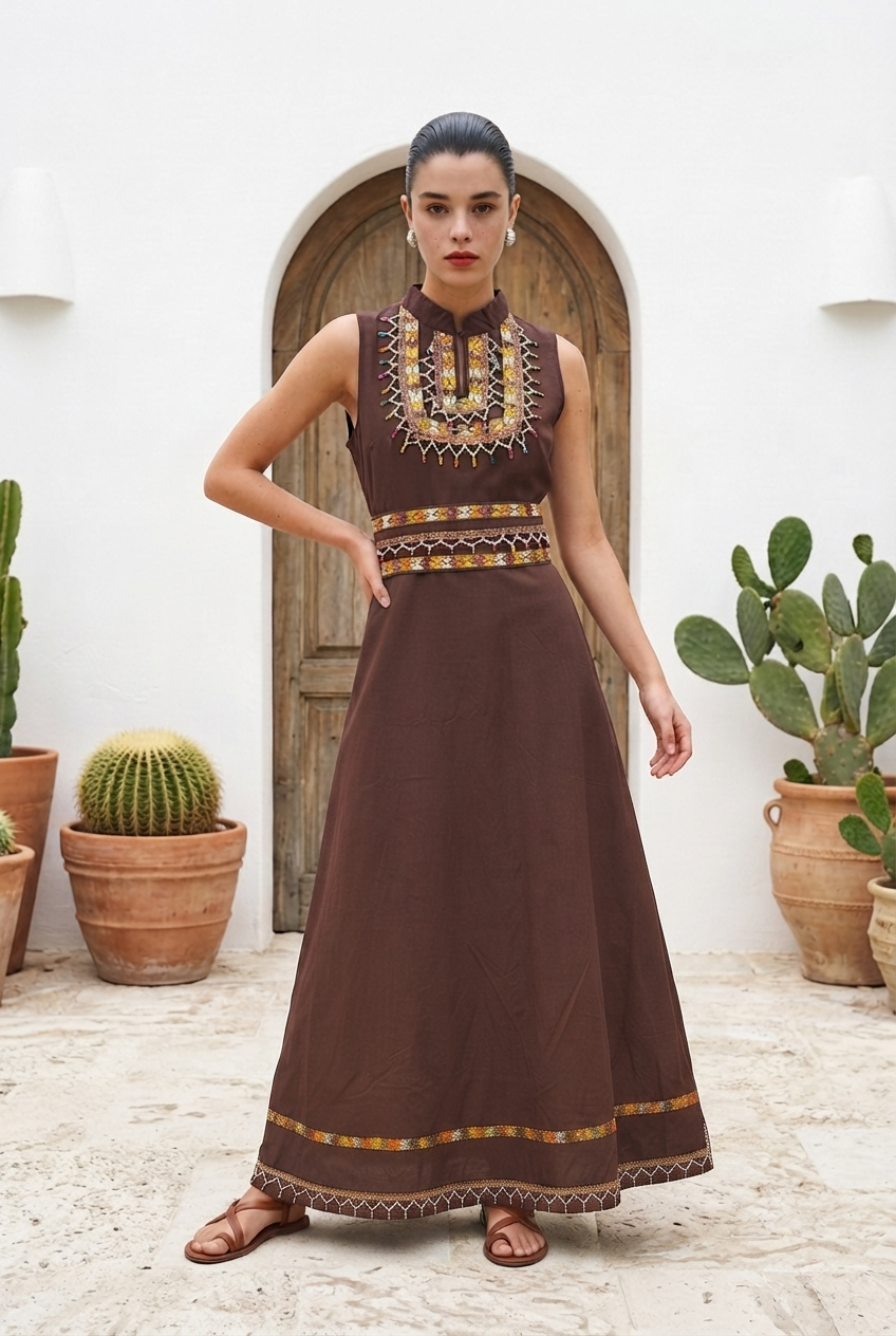 Robe Kabyle Moderne Brodée Zahra