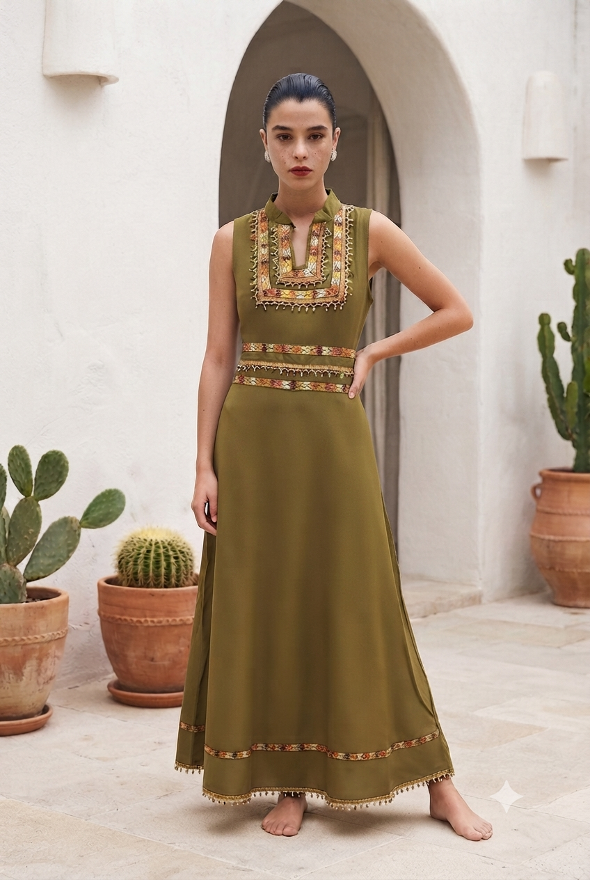 Robe Kabyle Moderne Brodée Zahra