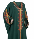 Robe Kabyle de Cérémonie Grande Taille "Dihya" – Broderie Berbère & Pompon