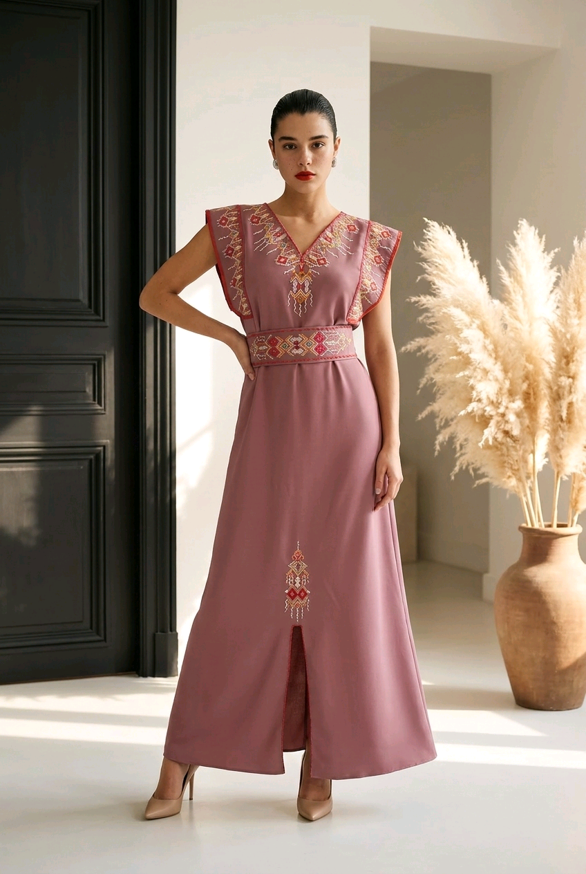 Robe kabyle de cérémonie Thiziri - autre vue coloris