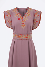 Robe kabyle de cérémonie Thiziri - coloris vert anis
