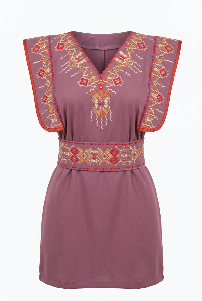 Robe kabyle de cérémonie Thiziri - vue de profil