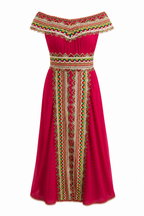 Robe kabyle de cérémonie Nawel - vue d'ensemble portée