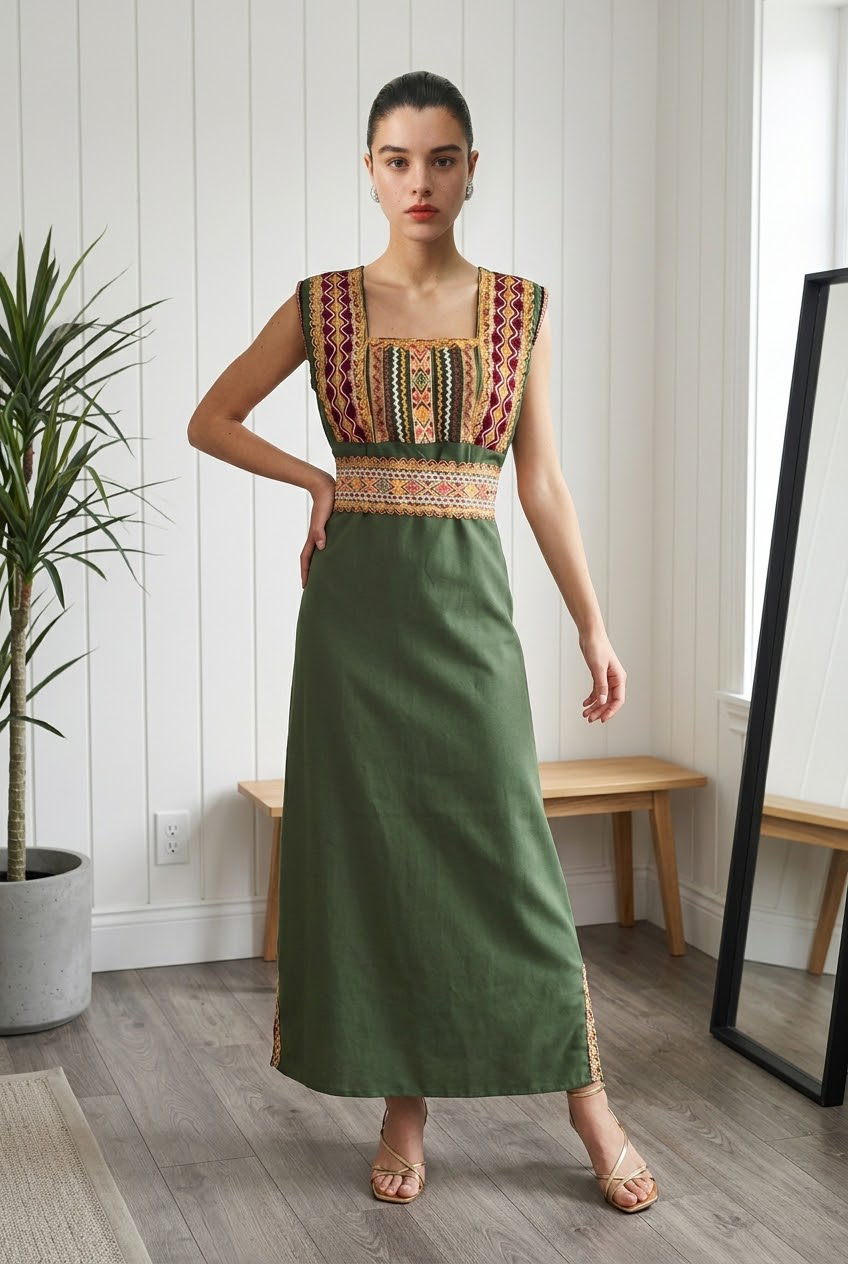 Robe Kabyle Traditionnelle Longue Brodée – Ferroudja