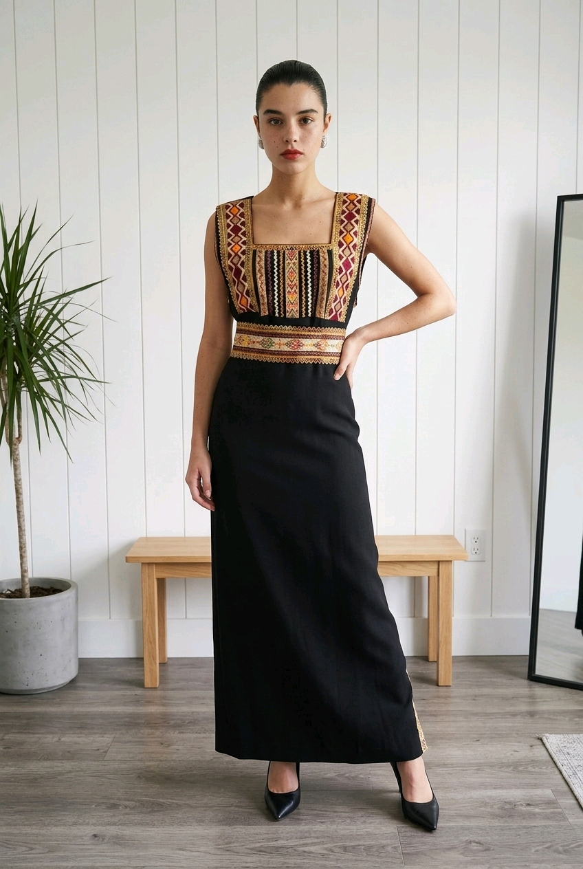 Robe Kabyle Traditionnelle Longue Brodée – Ferroudja