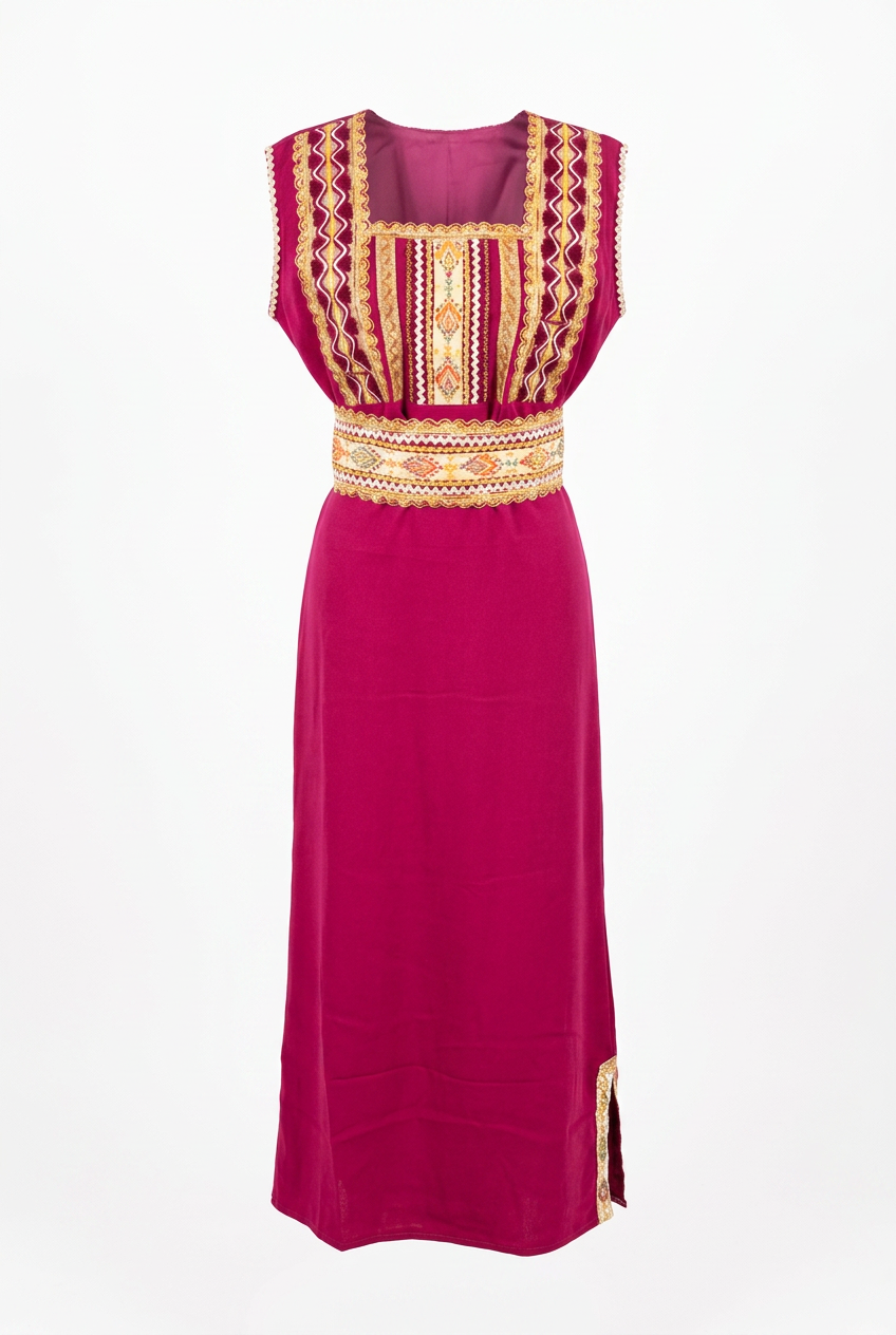 Robe Kabyle Traditionnelle Longue Brodée – Ferroudja