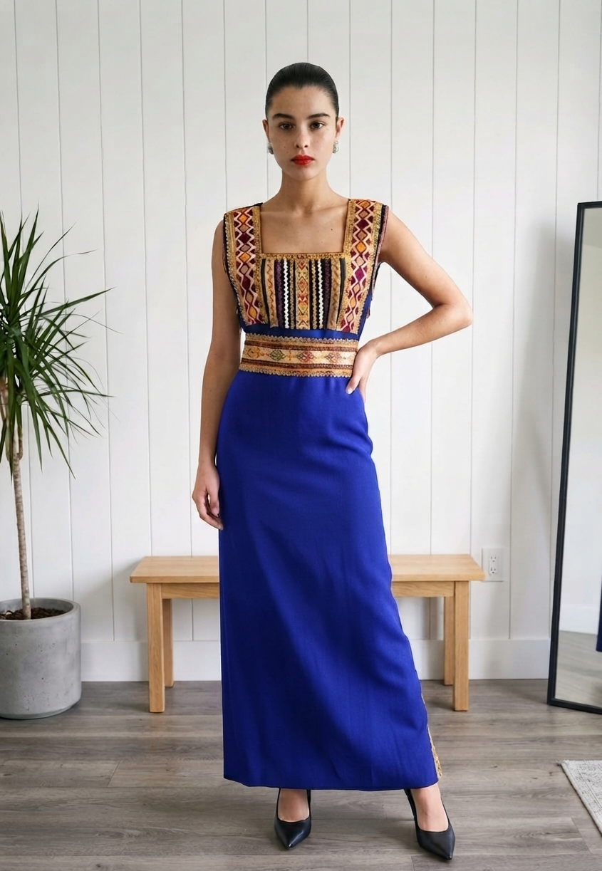 Robe Kabyle Traditionnelle Longue Brodée – Ferroudja