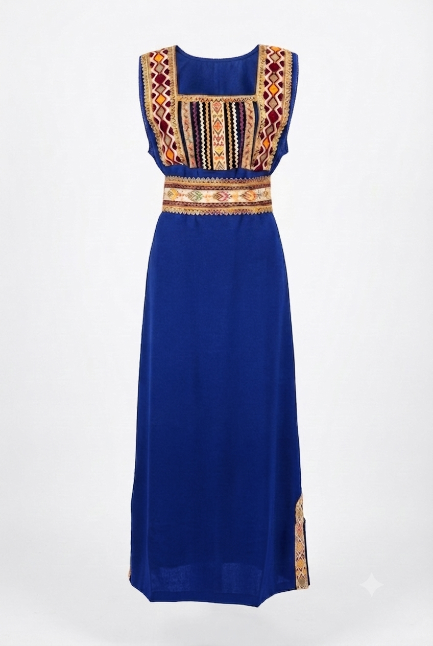 Robe Kabyle Traditionnelle Longue Brodée – Ferroudja