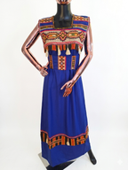 Robe Traditionnelle Kabyle aux Galons Colorés – "Louiza" sans manche