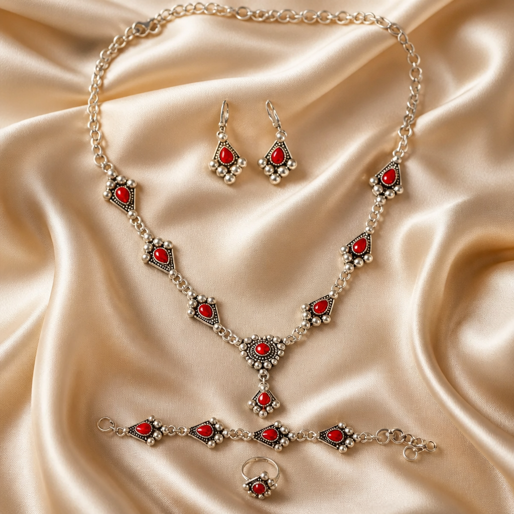 Superbe Collection de Parures de Bijoux Berbères en acier inoxydable