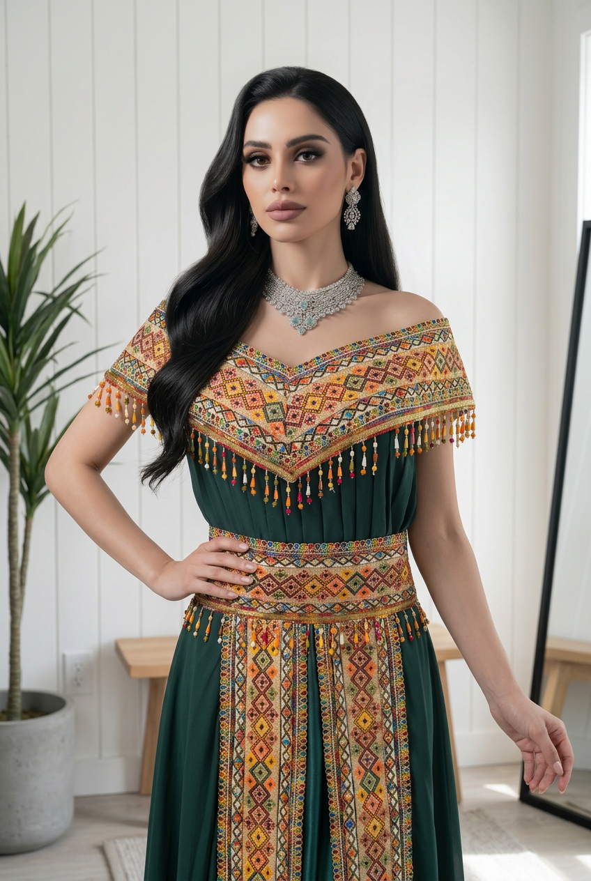 Robe Kabyle Moderne "Mayssa" – Élégance & Tradition
